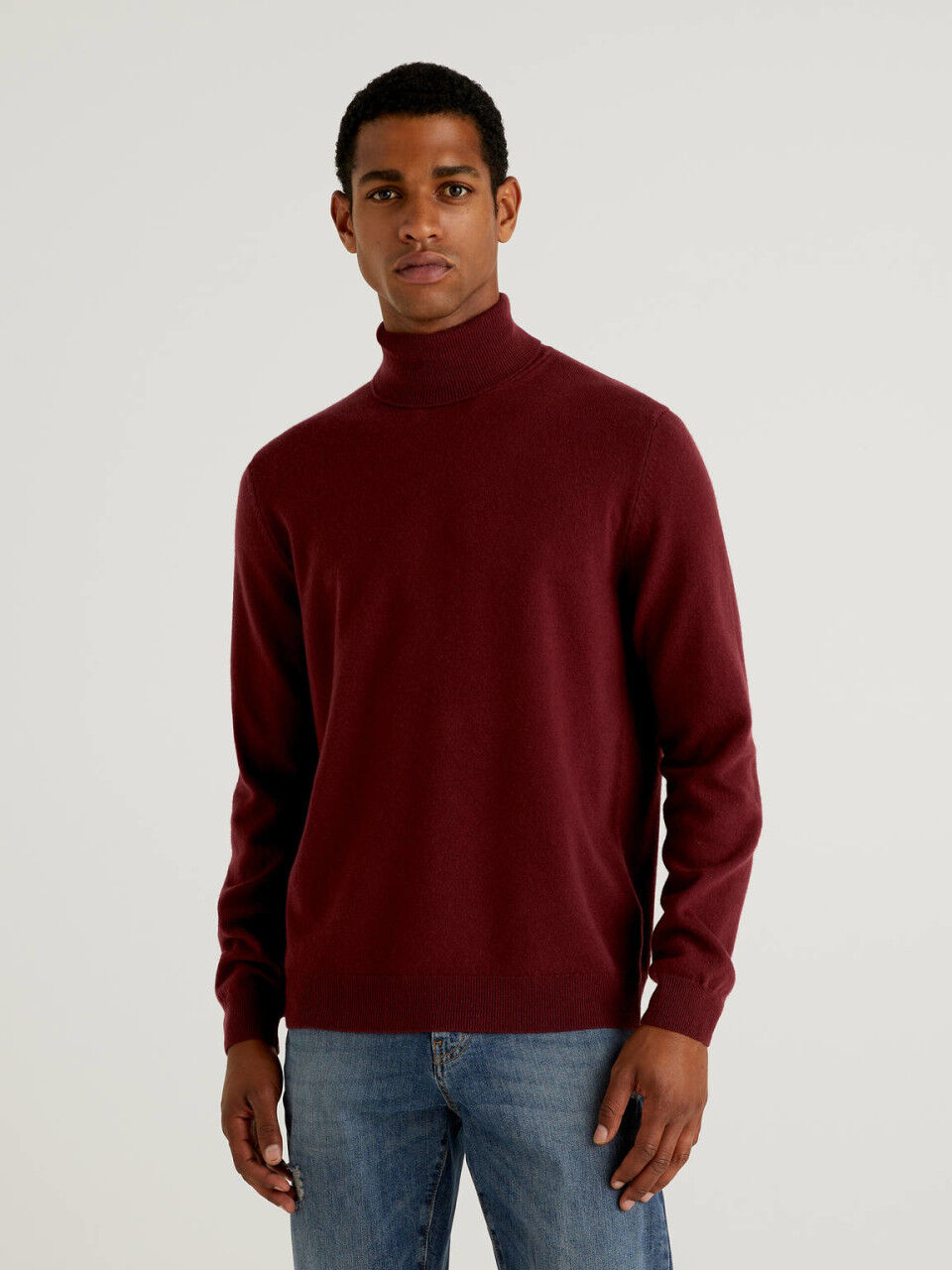IDEALSANXUN Mens Seniors Wool Blend Loose Fit Sweater High Neck Warm Pullovers 